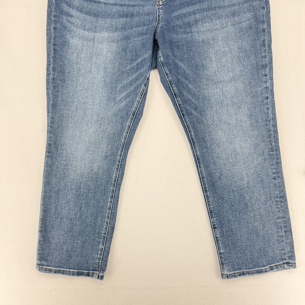 Lovervet Cropped Straight Jeans Womens 22 Blue Medium High Rise Stretch Denim - Picture 3 of 13